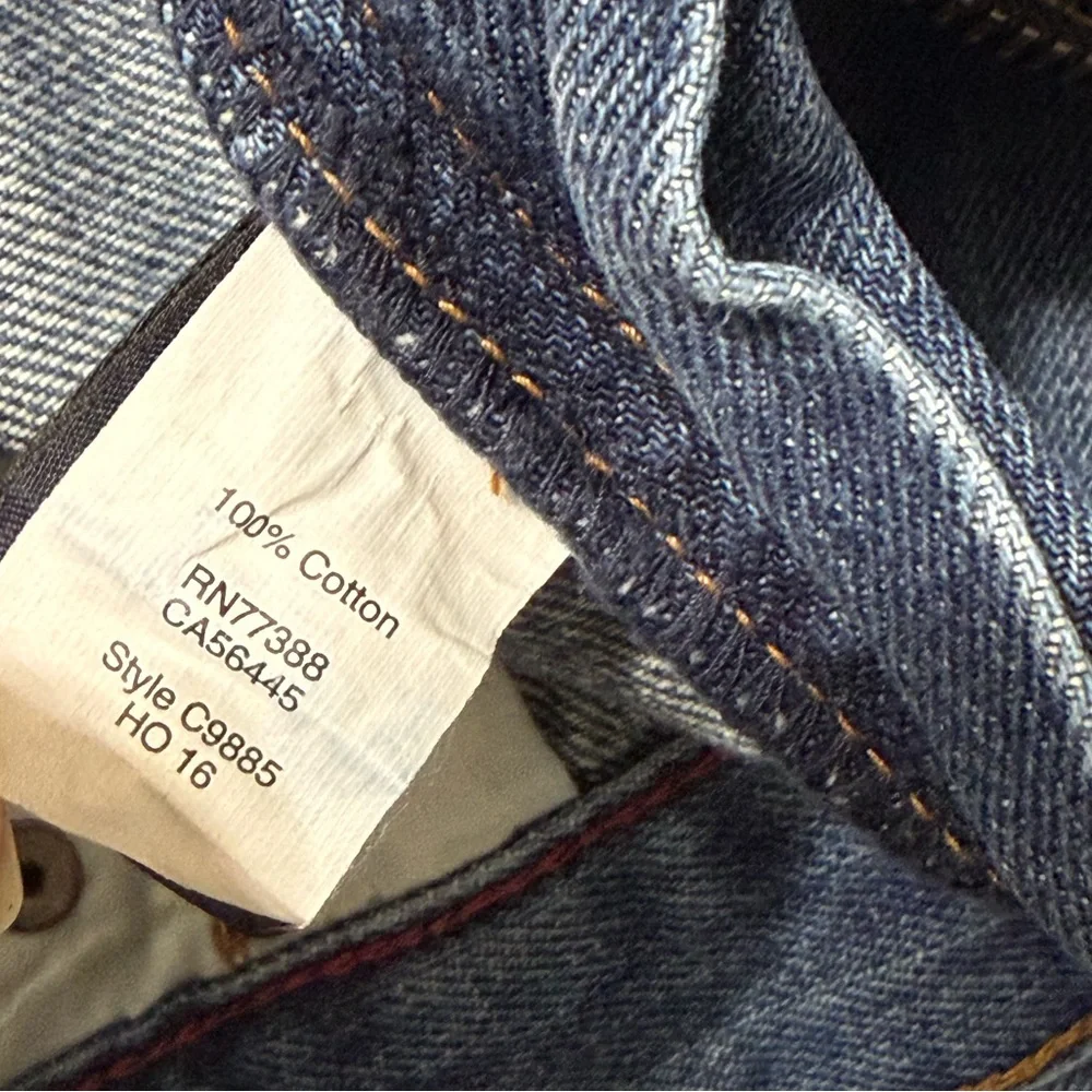 J CREW Jeans The Driggs Denim Whiskered Blue C9885 Straight Leg Men’s Size 34